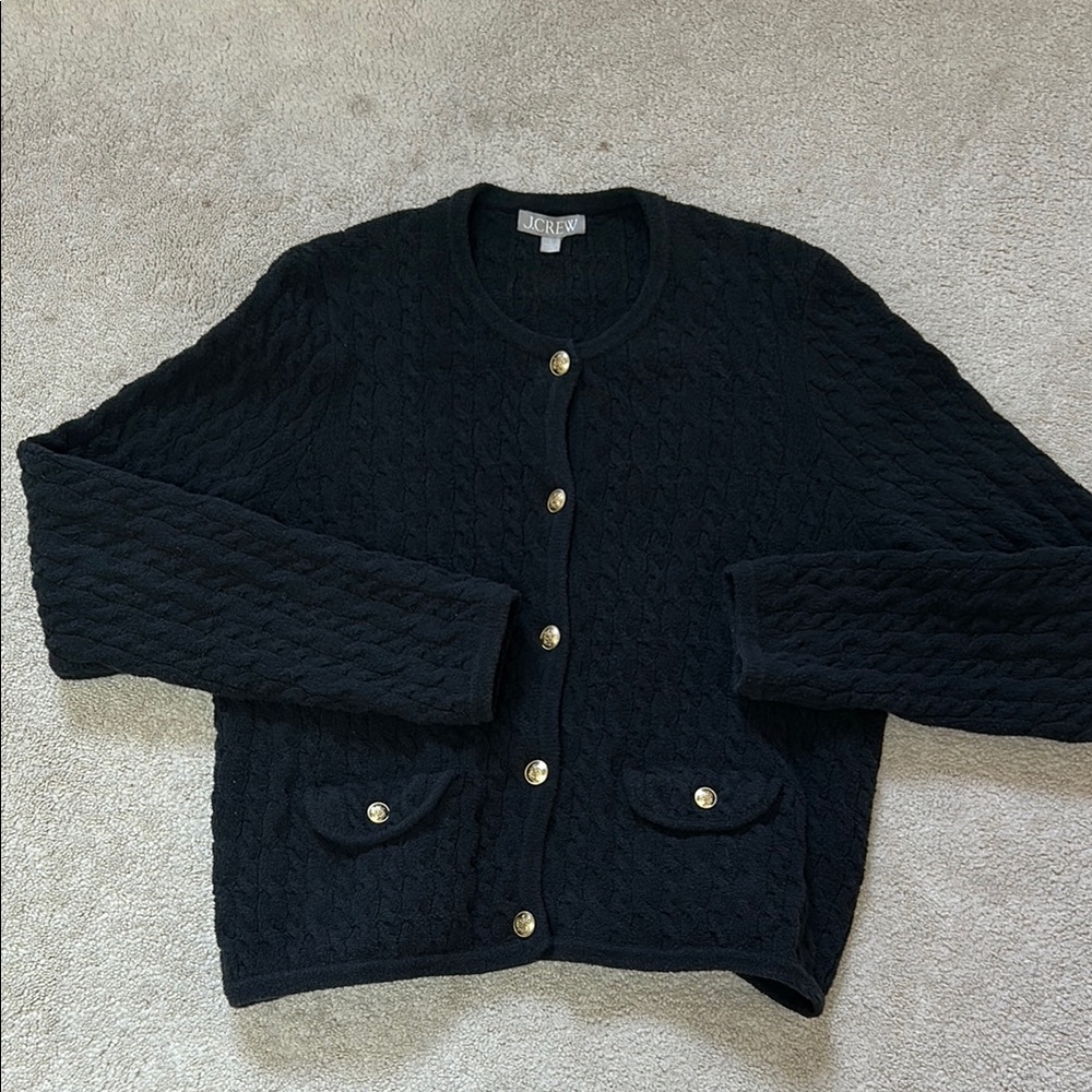 J. Crew Black Cable Knit Women's Sweater